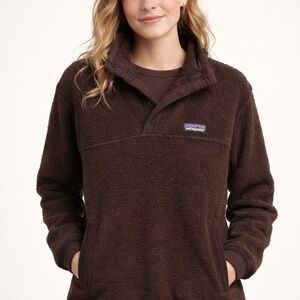 Patagonia Dark Purple Sherpa Snap-Quarter Pullover